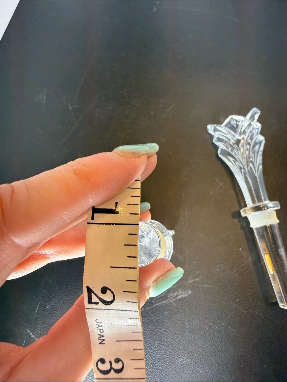 Clear Glass Decorative Bottle Stoppers - Pair